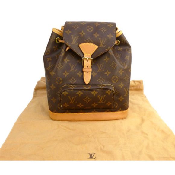 Louis Vuitton Montsouris MM Monogram Rucksack Backpack Brown Gold Metal Fittings - Picture 7 of 10
